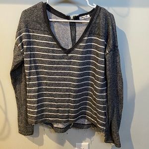 Gray striped sweater